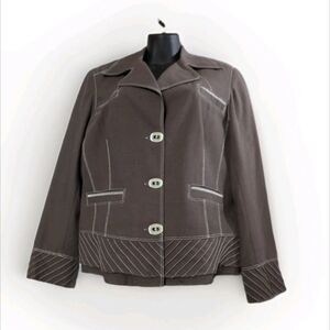 📌SALE $10.📌Women's Blazer Vex Collection 1990s Brown Button Up- Size 42